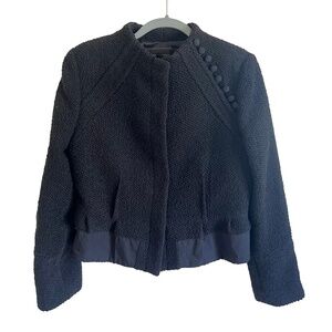 BCBGMAXAZRIA Black Wool Boucle Cropped Jacket